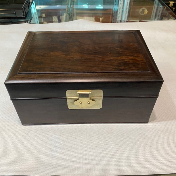 紫光檀独板起线工艺收纳箱首饰箱35/24/16厘米，可放A4纸