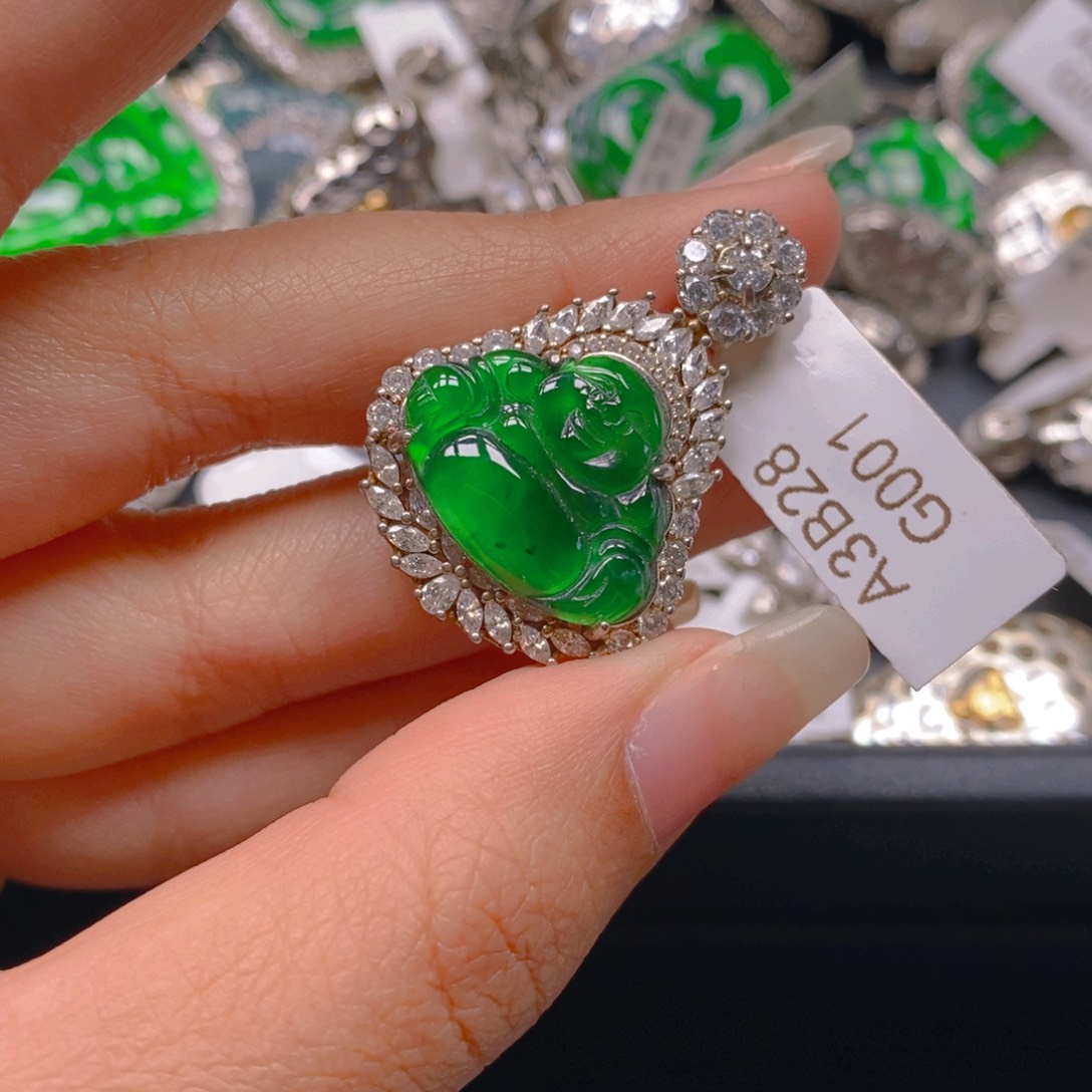 翡翠颈饰银S925镶嵌88888888888999