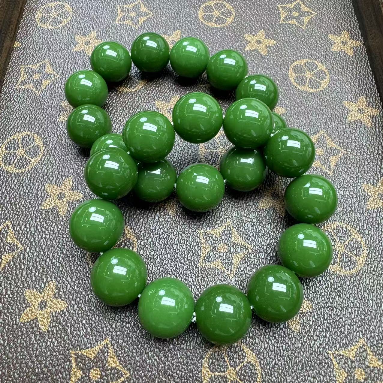 Z12 高货老油绿单圈手串