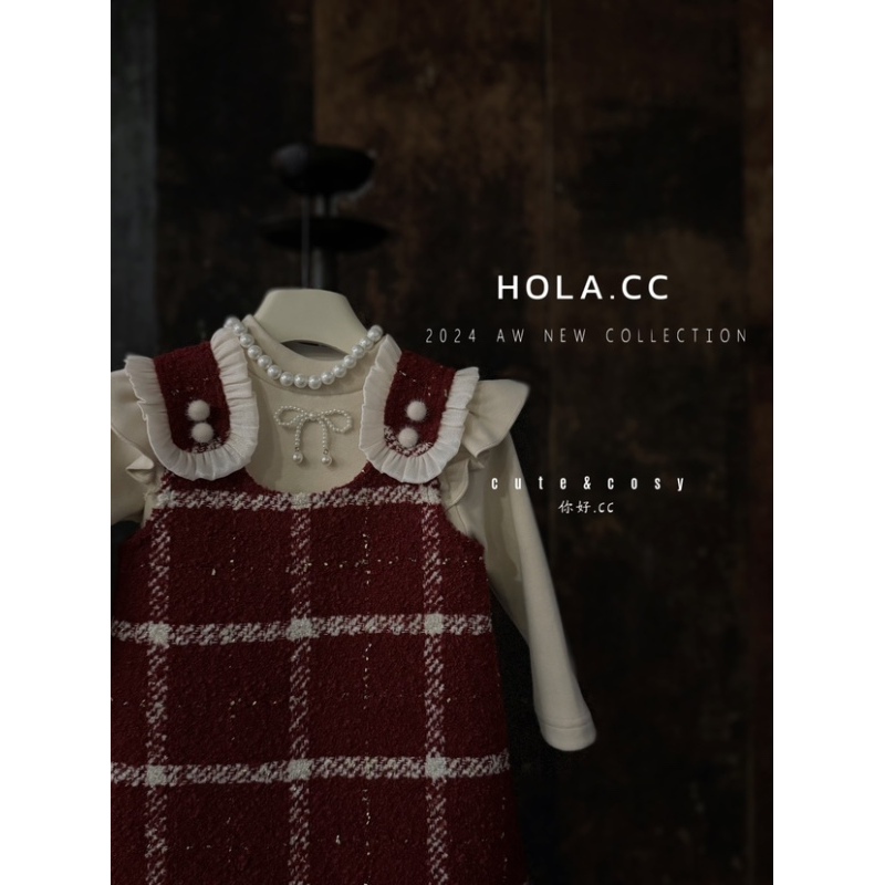 木耳边背带裙8652童装