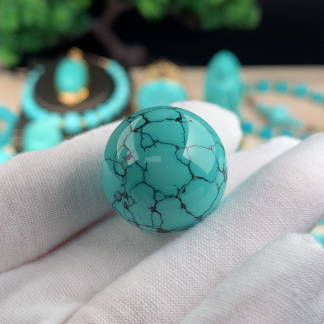 【闪购商品】绿松石网花纹圆珠卡24未镶嵌