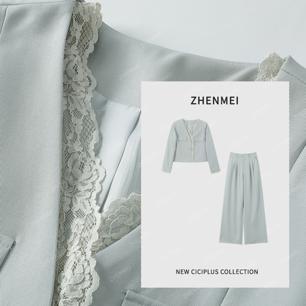 2025春季新款蕾丝花袖套装FHCX8808