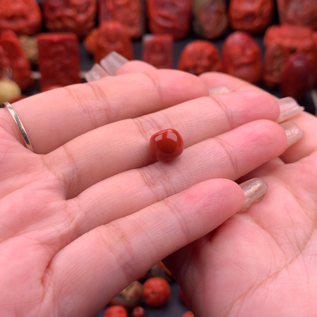 南红玛瑙南红川料原矿老型单珠9mm未镶嵌