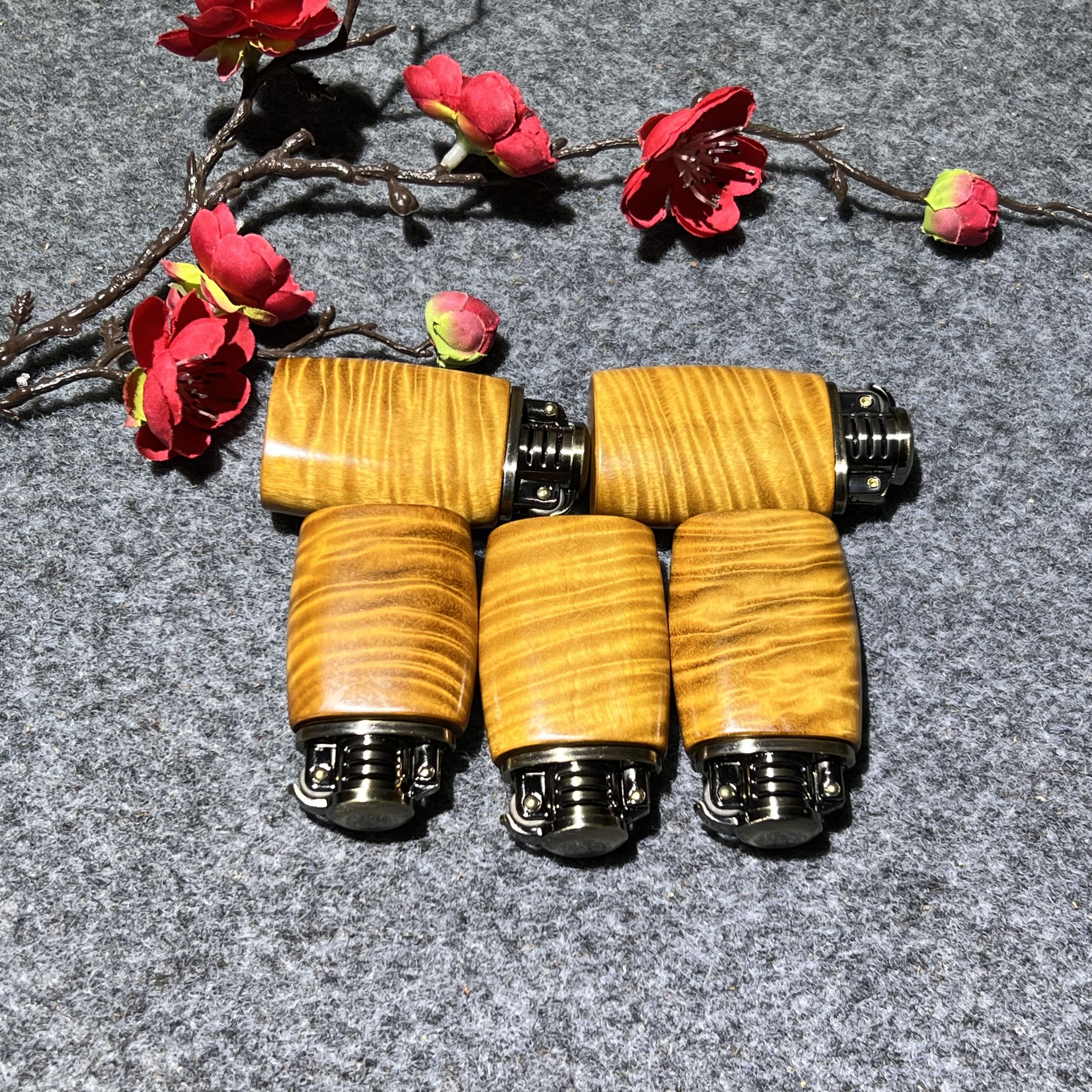 金丝楠小叶桢楠满水波纹打火机