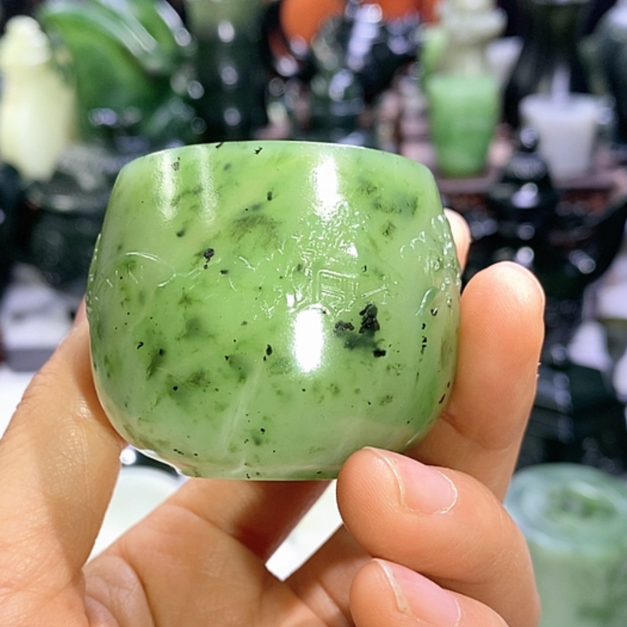 【闪购商品】和田玉摆件未镶嵌碧玉杯