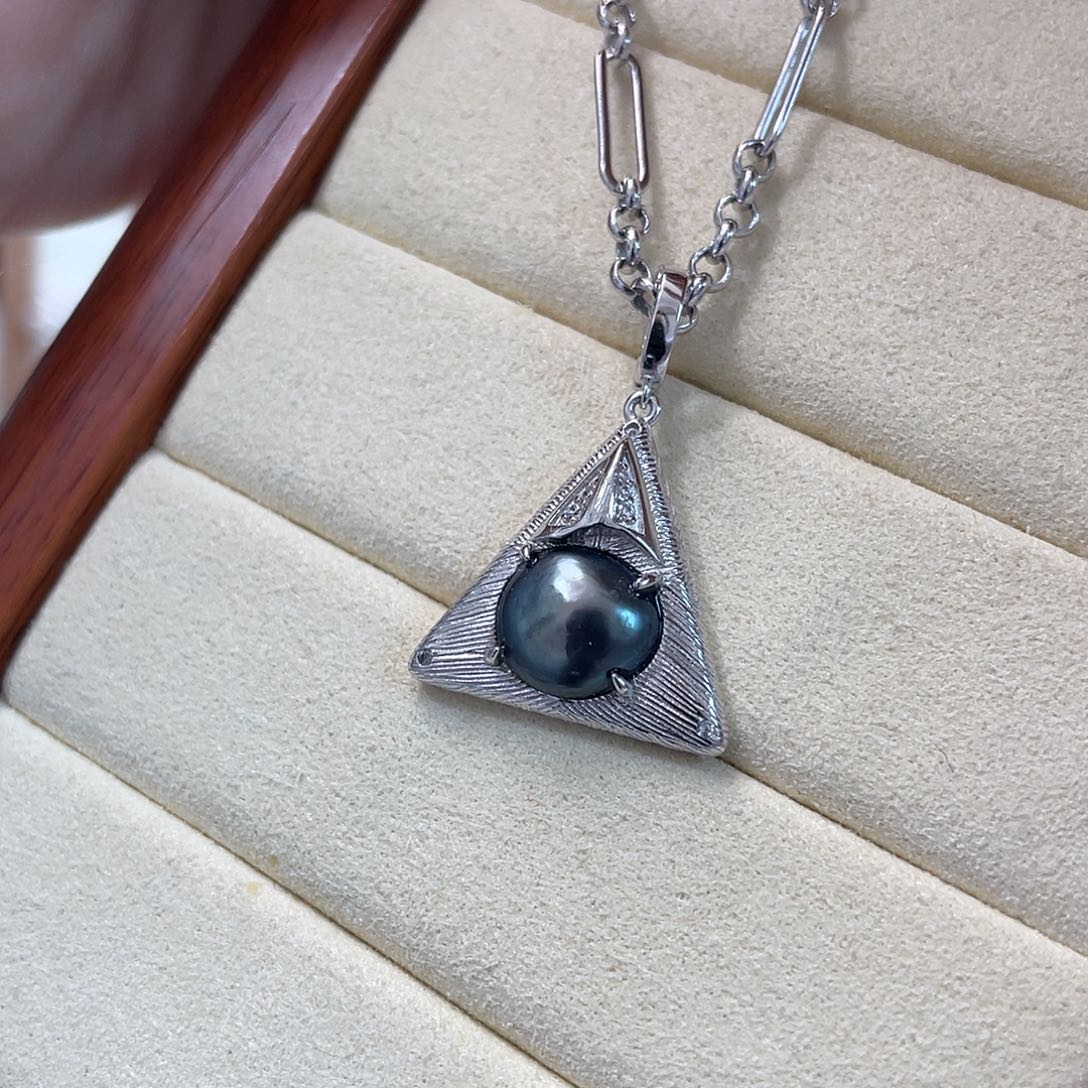 吊坠(不含链)海水珍珠银S925镶嵌