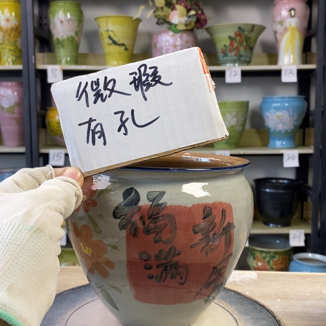 景德镇手工手绘陶瓷花盆