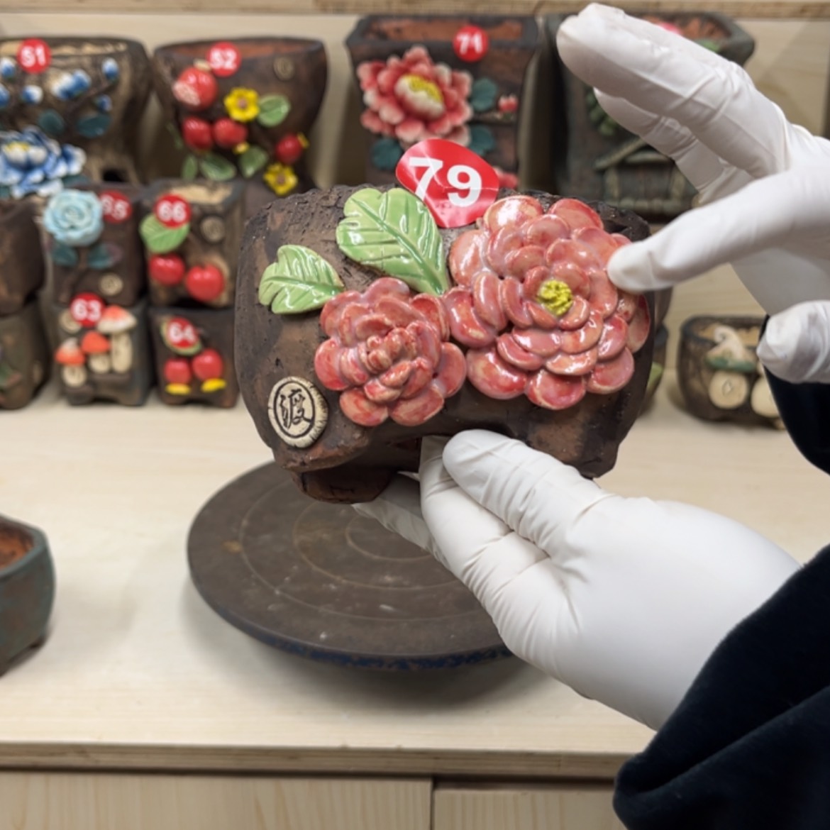 【闪购商品】紫砂花盆79号微瑕内口10.5×7脚高7.5