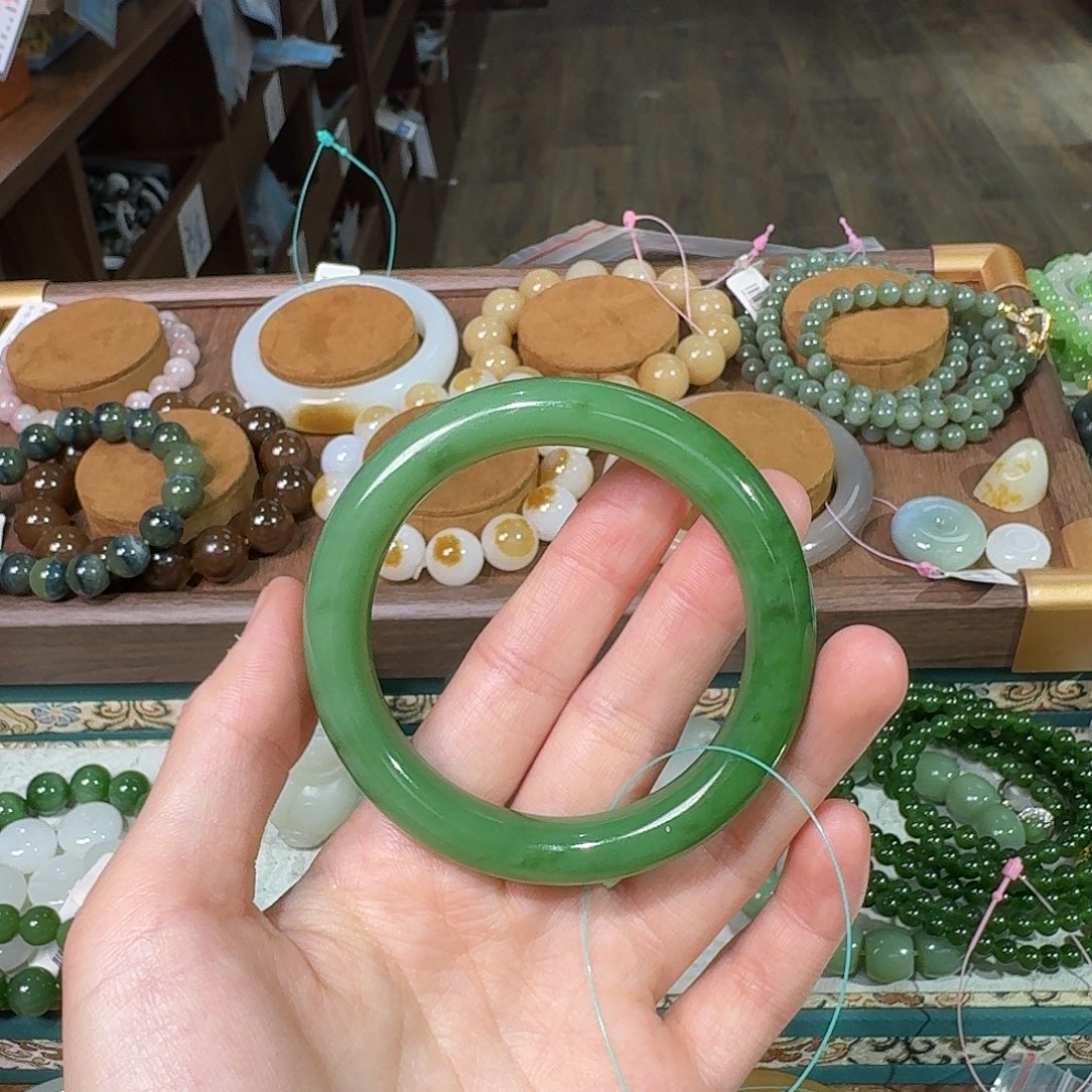 和田玉未镶嵌手链52.5