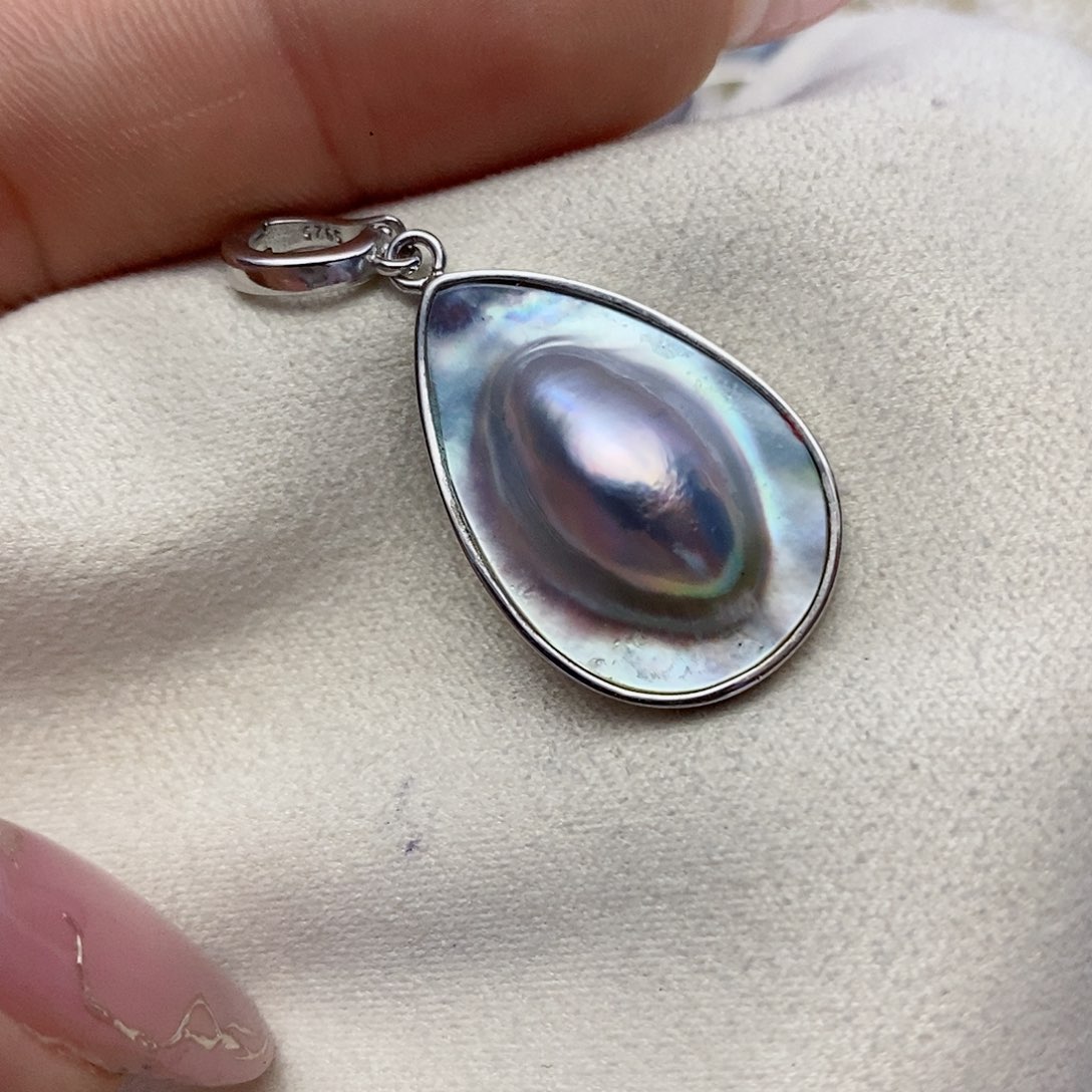 【闪购商品】拼合珍珠（马贝珠）颈饰银S925镶嵌