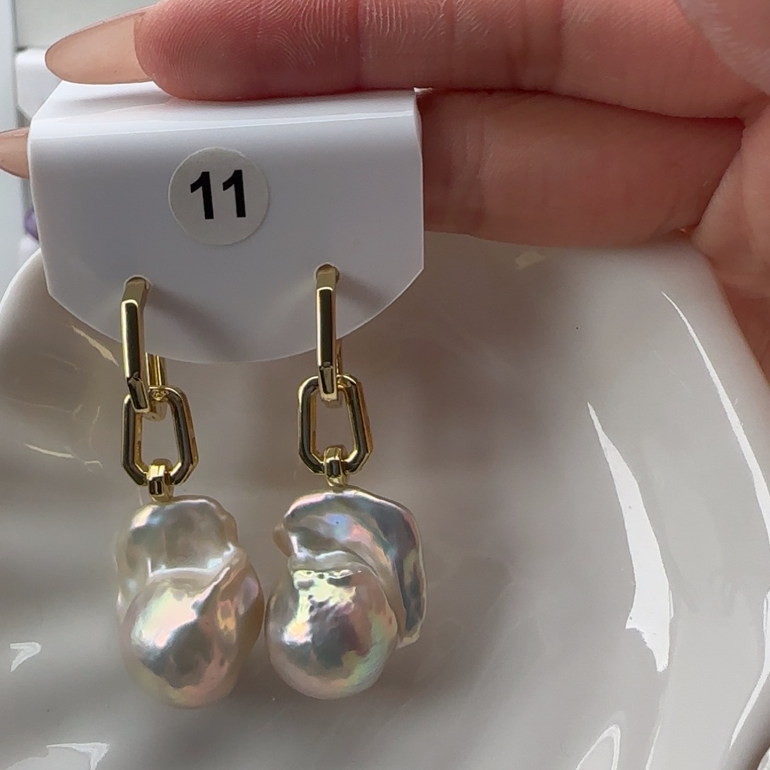 淡水珍珠耳饰银S925镶嵌