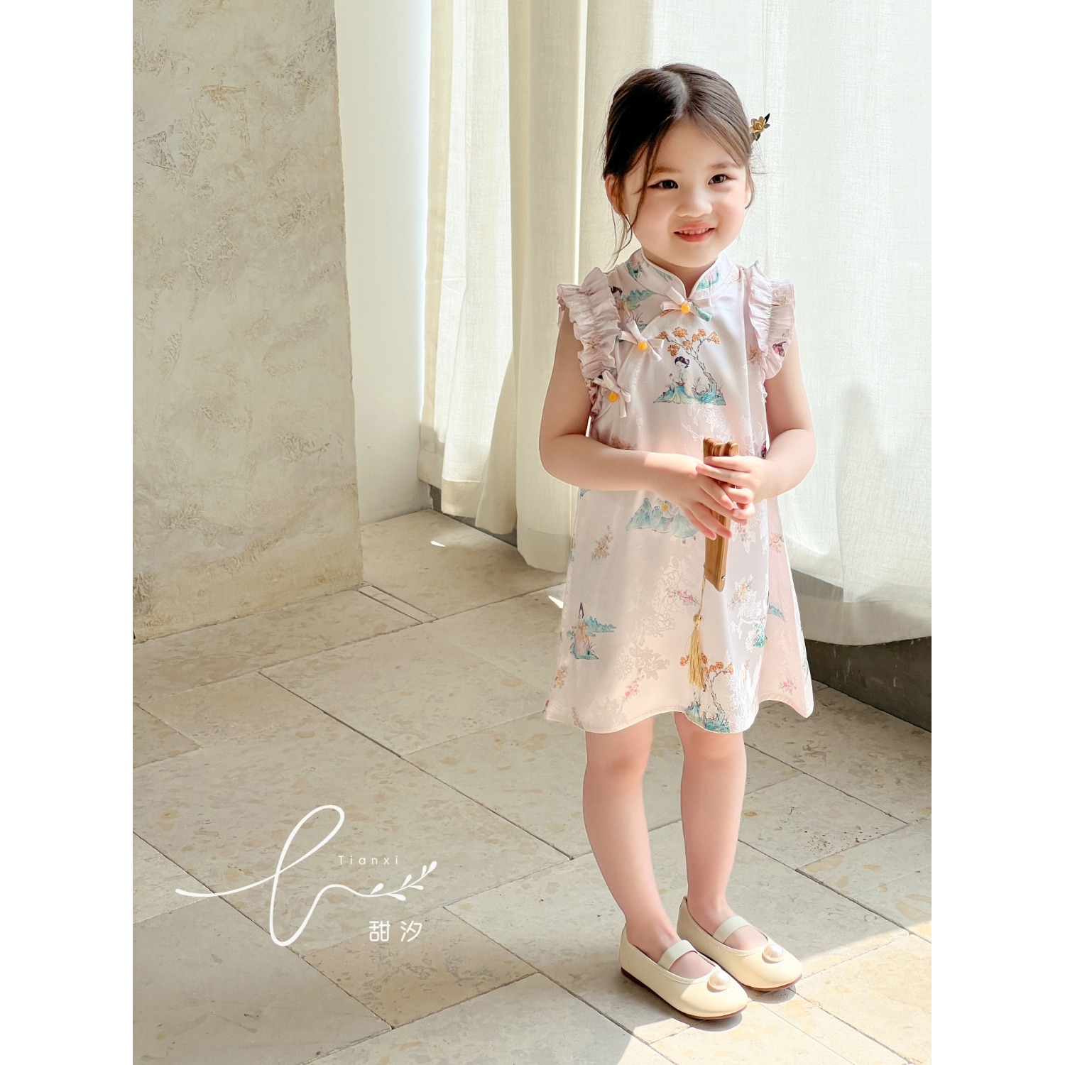 AC499~甜汐·25夏~卡通人物旗袍裙86129