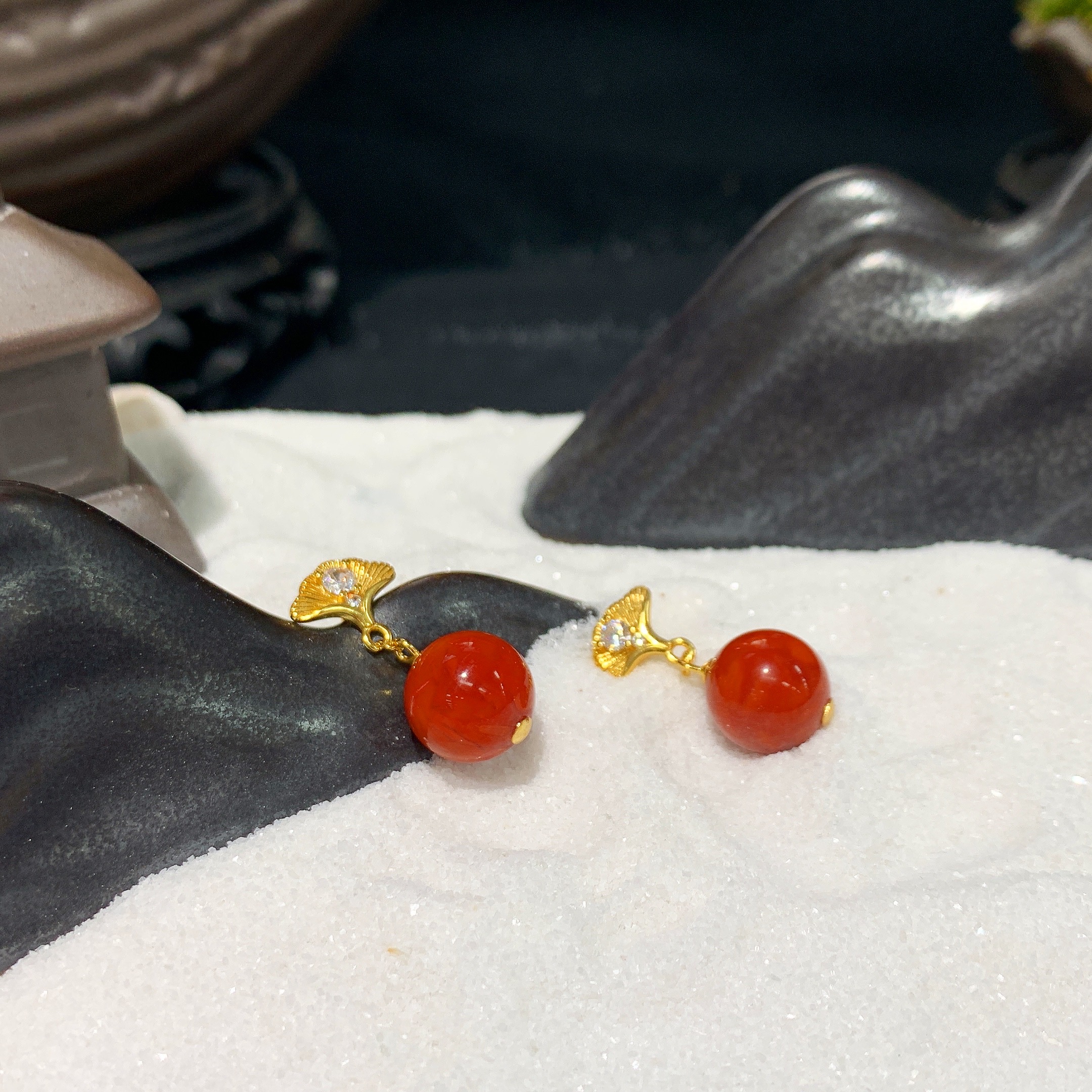 【珠宝一姐】925南红耳钉 2501010025（一件/多样性发货）