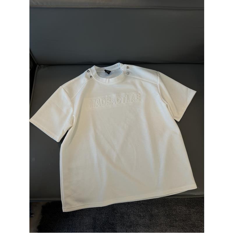 Z78 夏季新款柳丁钢印立体字母宽松男女同款短袖