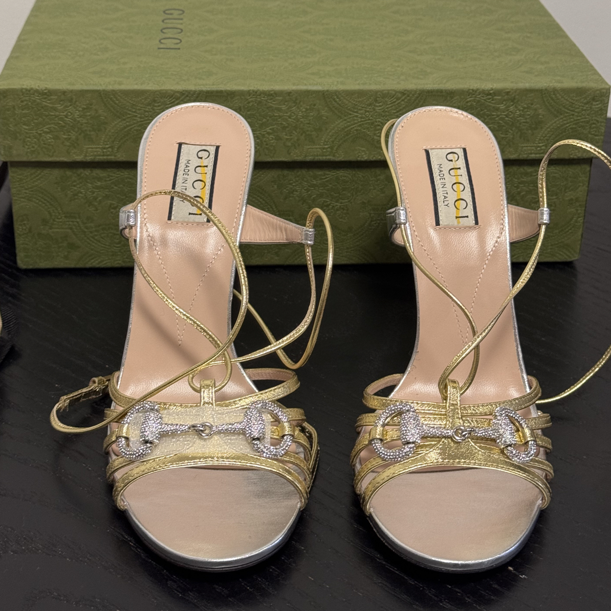 未使用 GUCCI/古驰 Gucci马衔扣高跟鞋 跟高11cm 38码