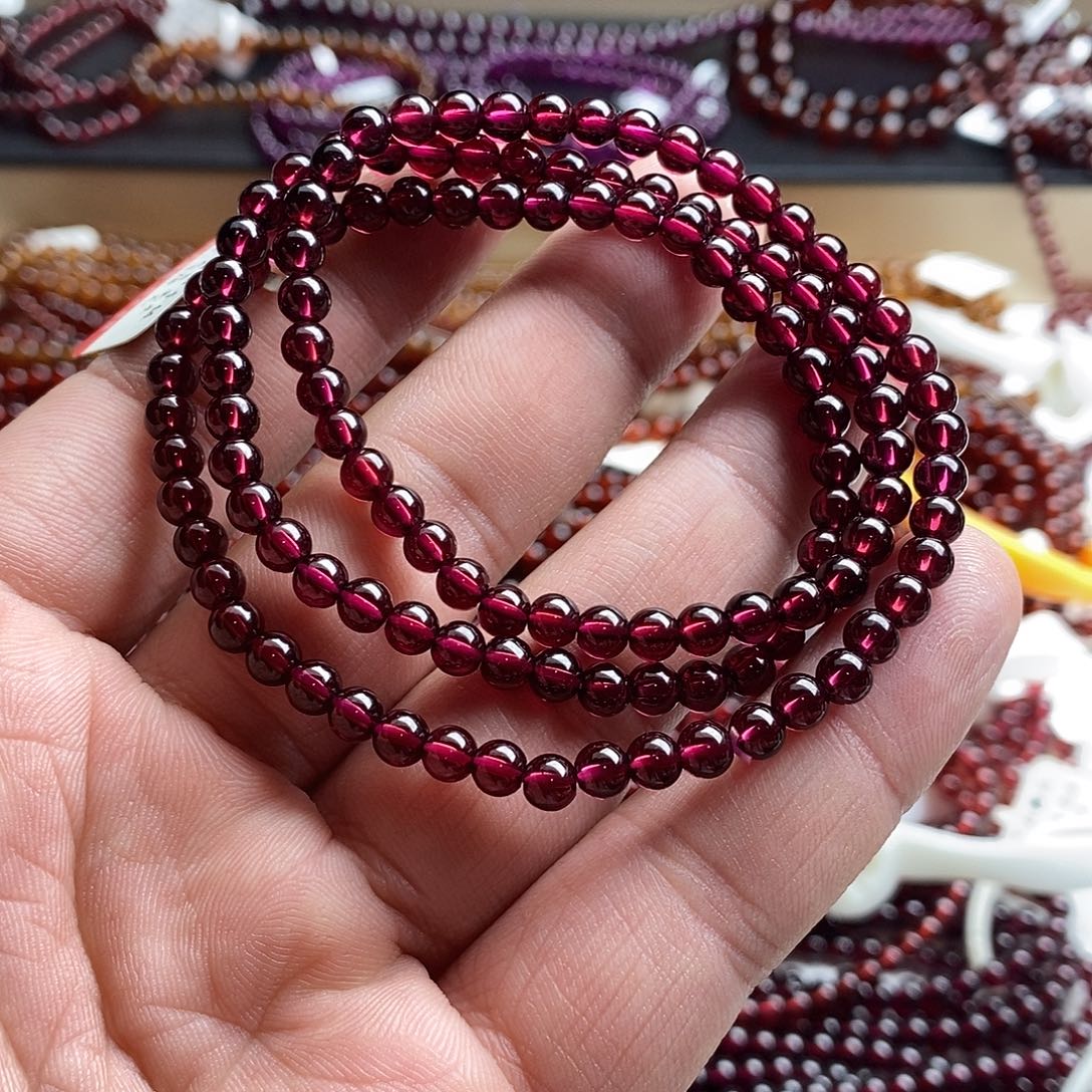 未镶嵌手链石榴石4.8mm毕业级