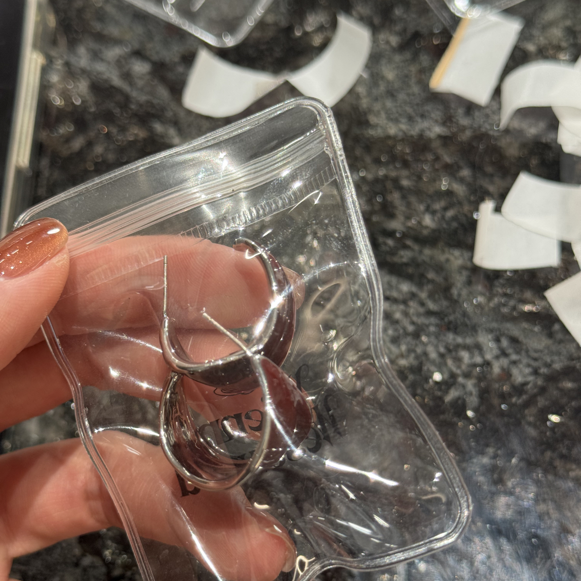 合金珐琅耳饰 54号红色枫叶耳圈