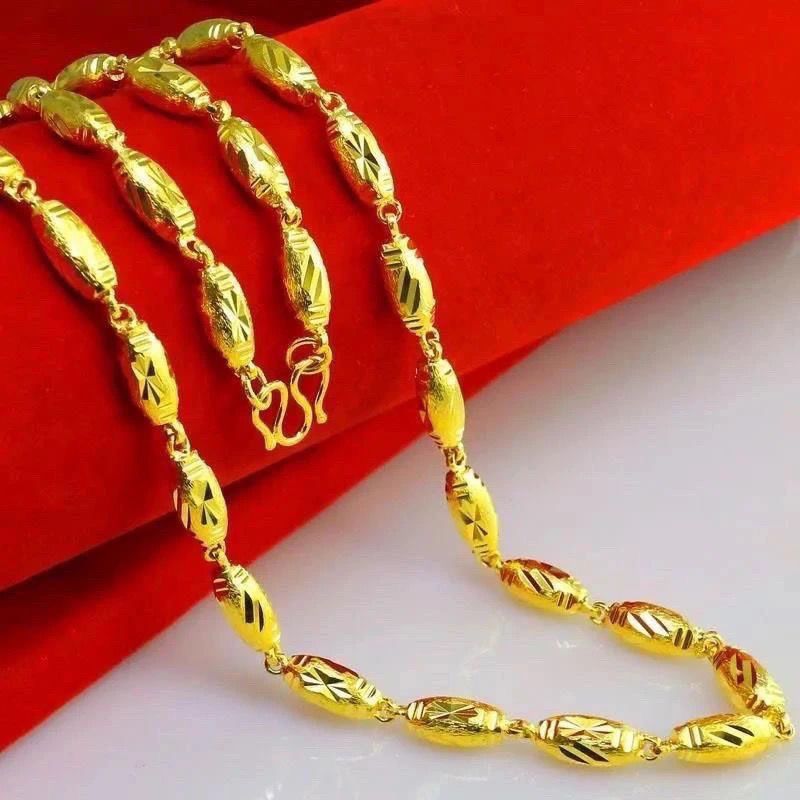 合金项链 （小橄榄项链饰品）长50cm粗卡4重约30克原创设计休闲风