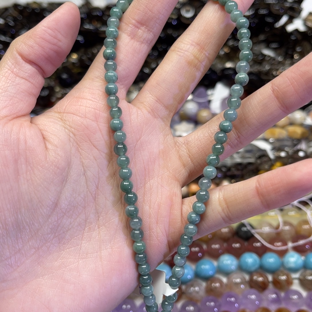 玛瑙/玉髓散珠天然蓝翡翠卡5长条38厘米