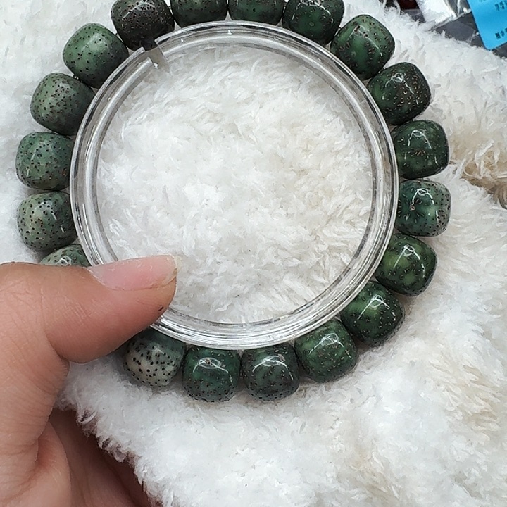 星月菩提手串318尽头满绿星月菩提12桶单圈