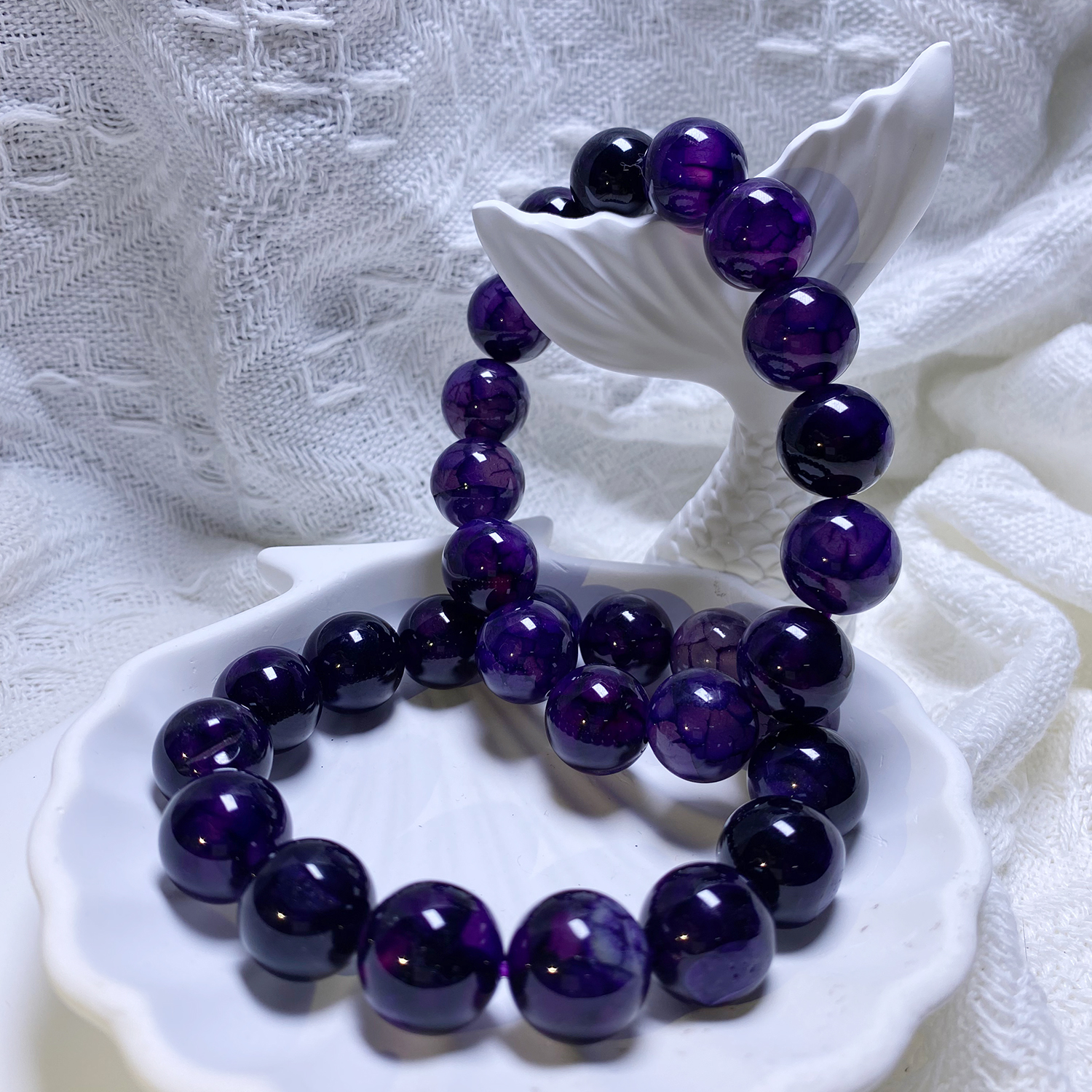 紫龙纹14mm玛瑙手串发一条D30