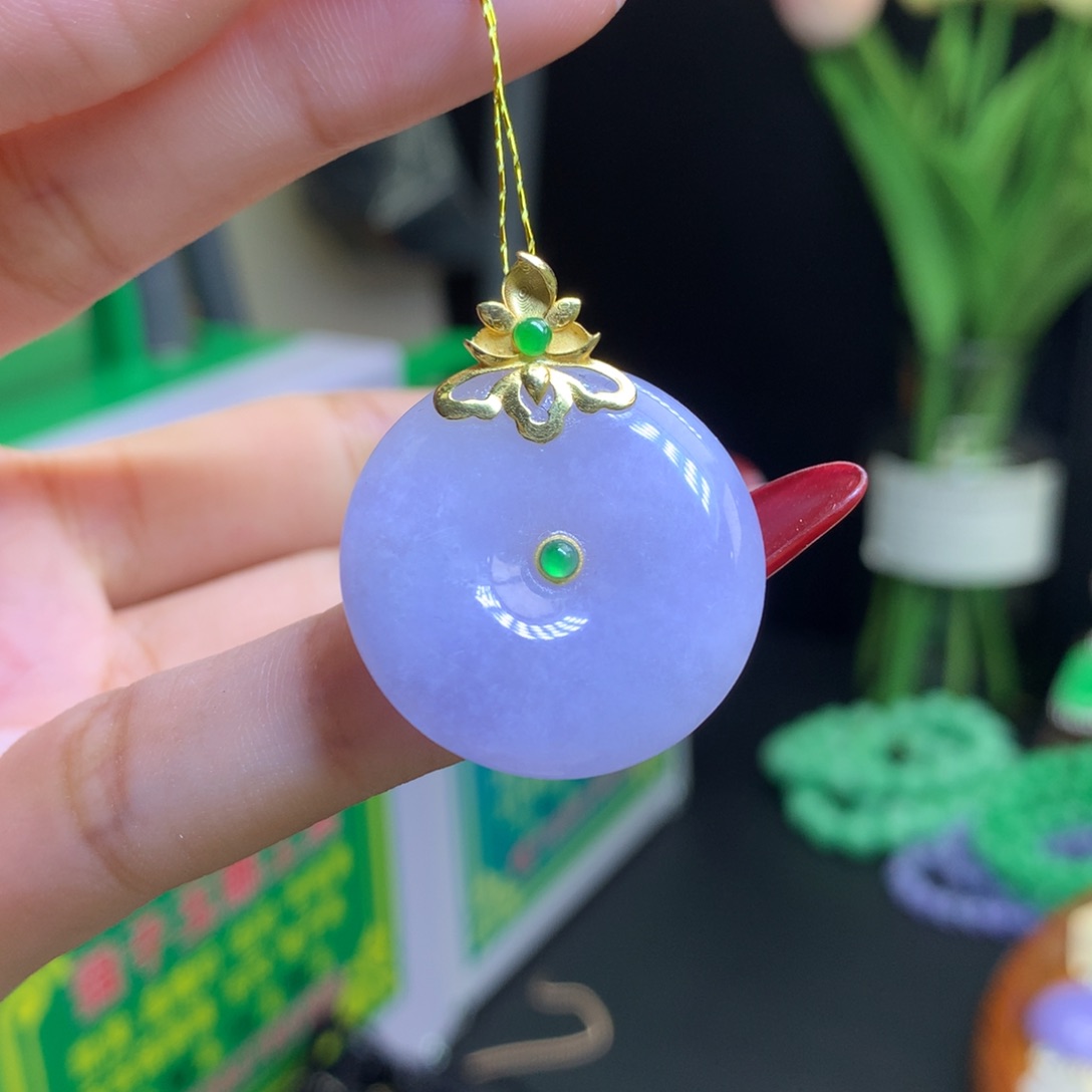 翡翠颈饰18K金镶嵌陈*洁天然