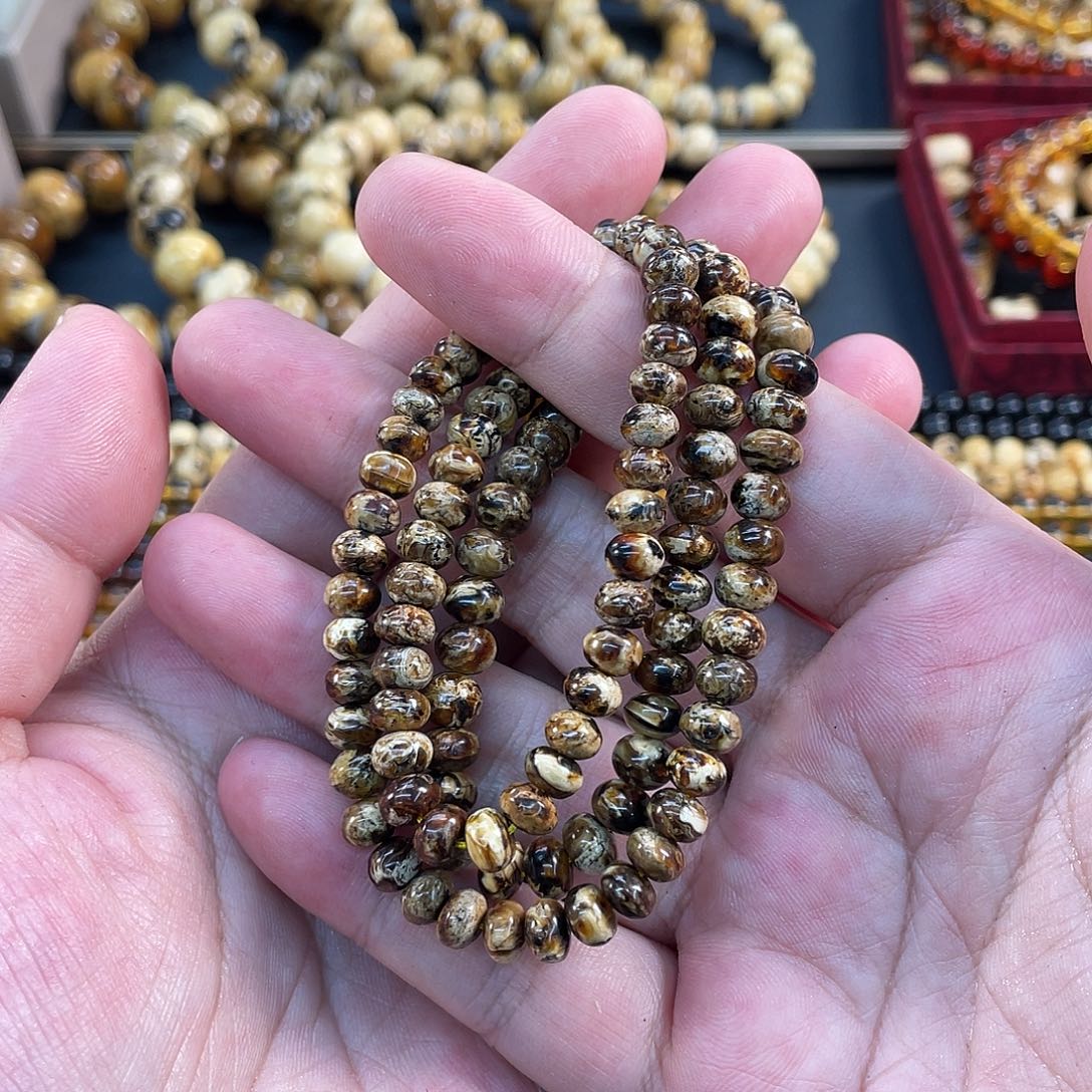 琥珀未镶嵌裸石6mm花珀