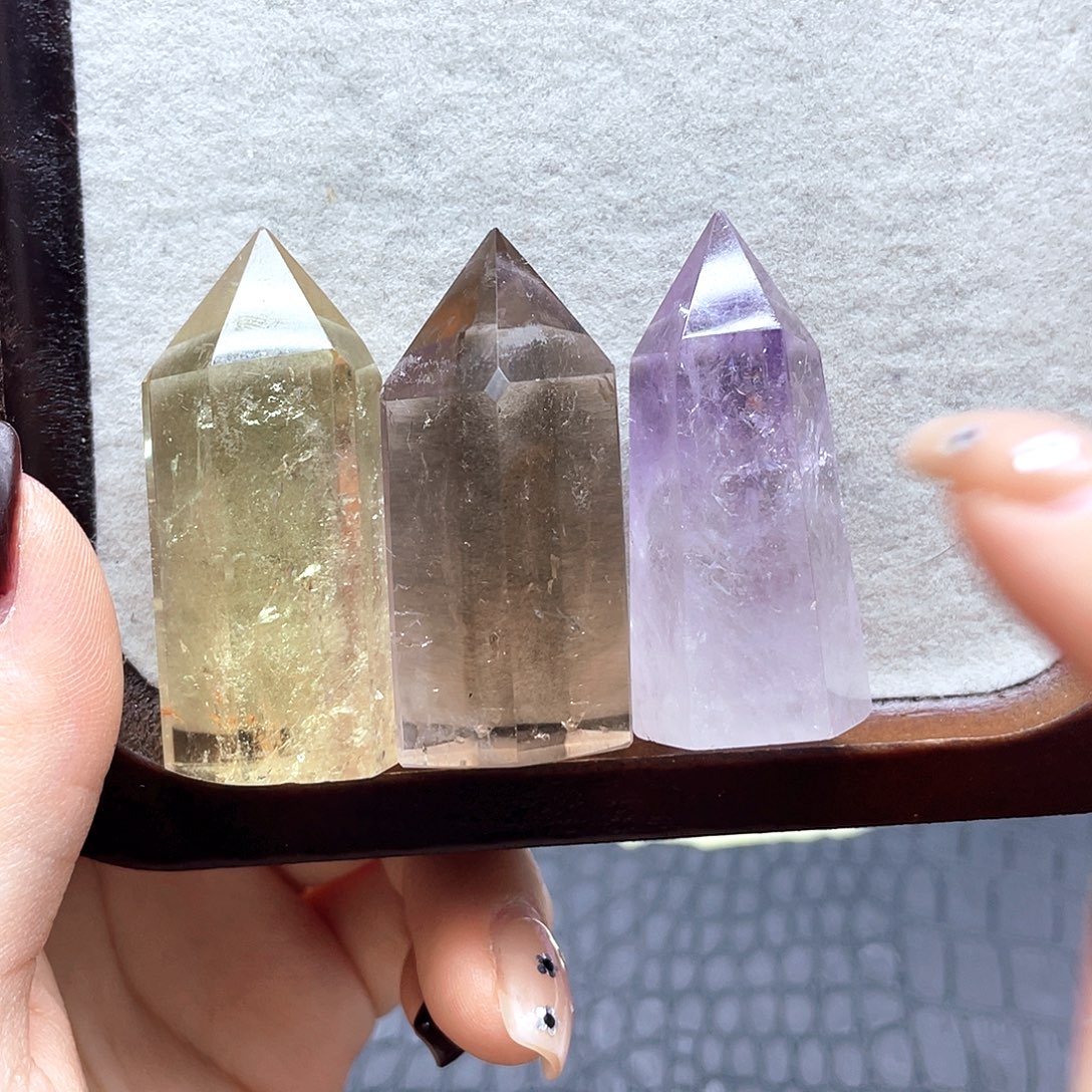 珠宝半成品未镶嵌水晶15黄水茶水紫水