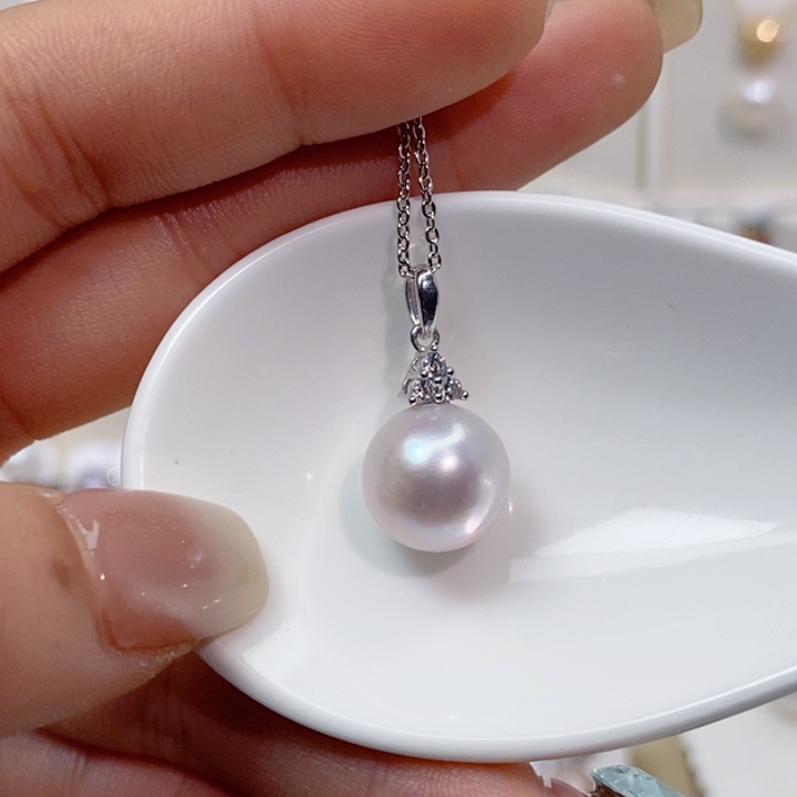 淡水珍珠银S925镶嵌颈饰