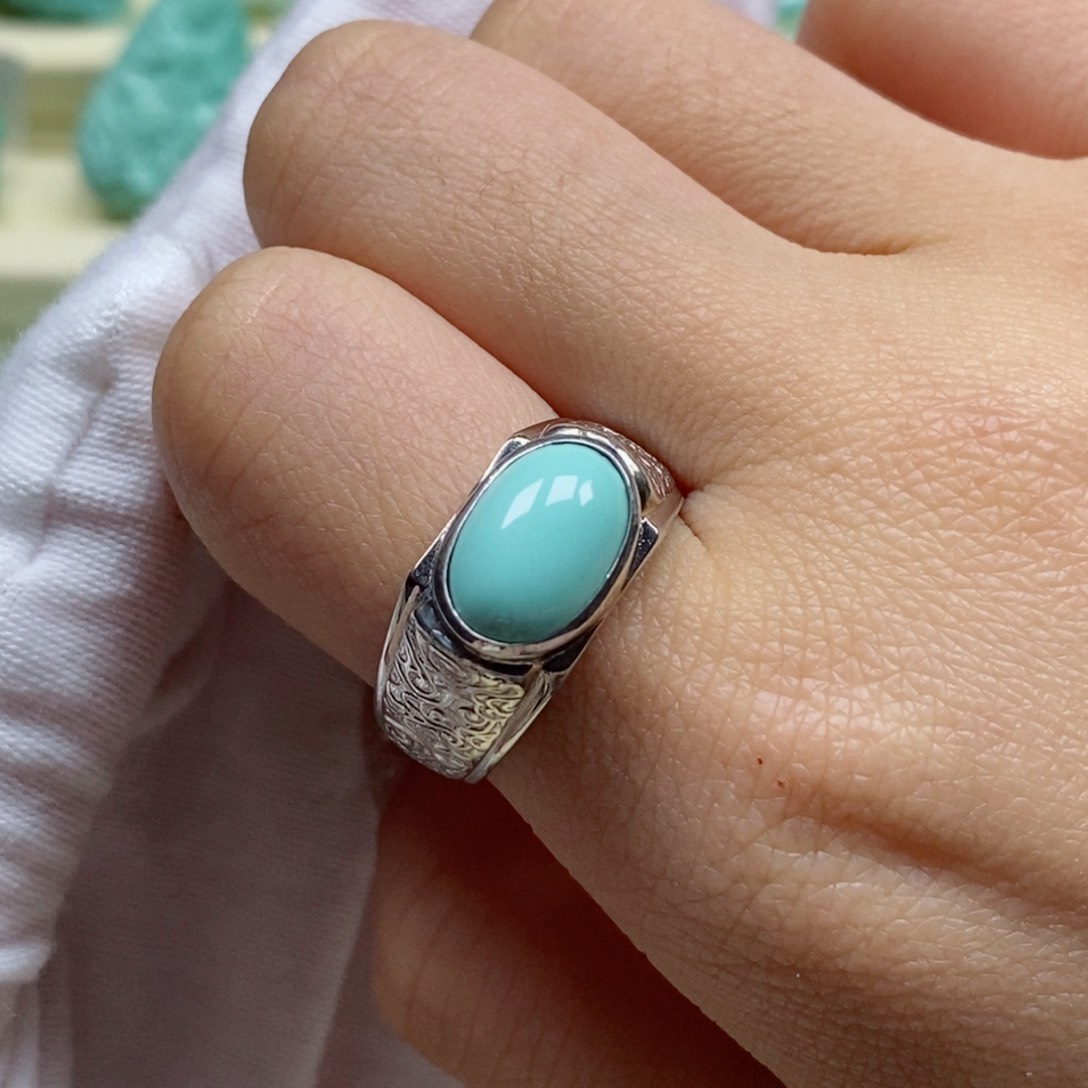 绿松石珠宝奇石银S925镶嵌