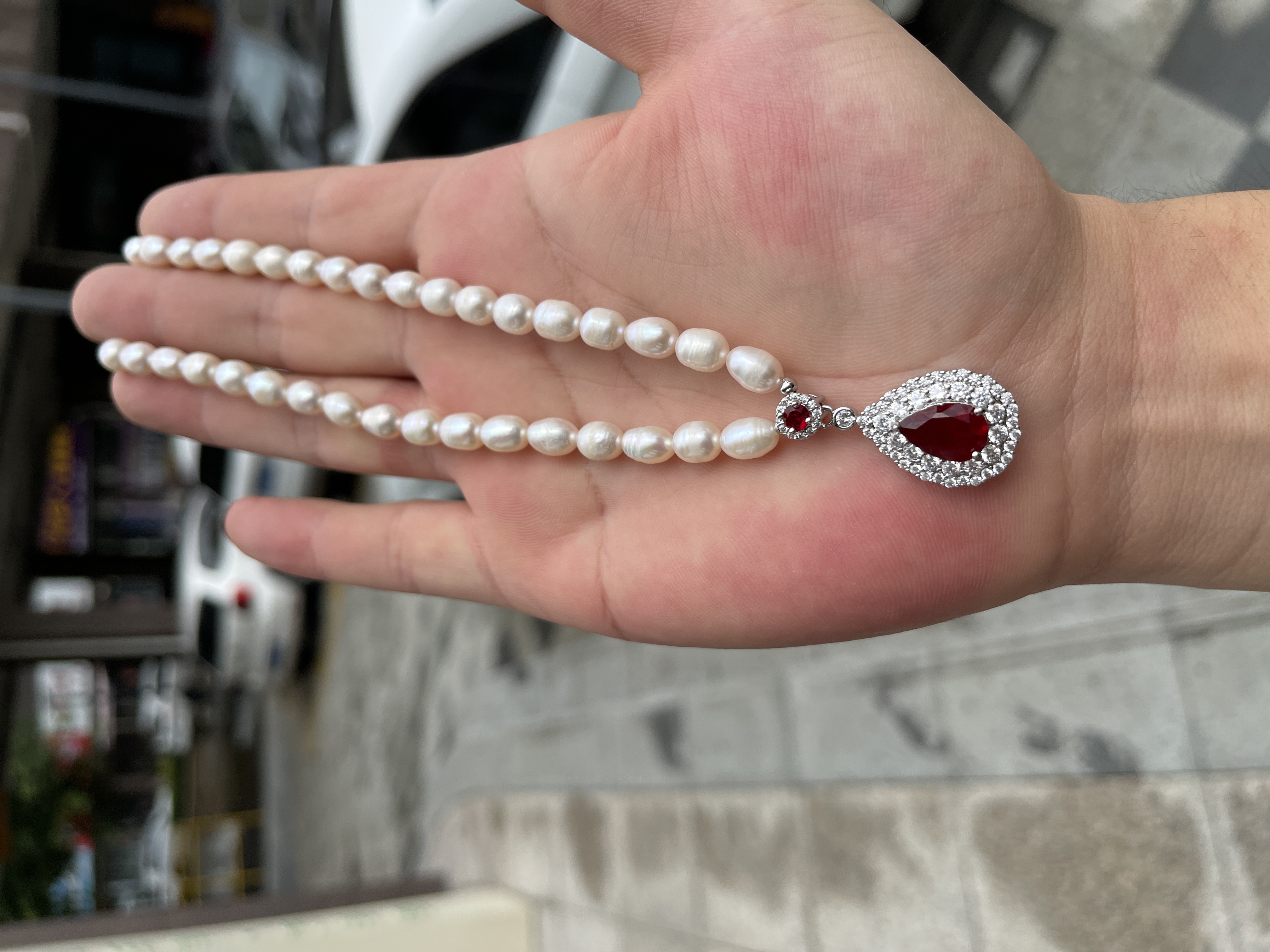 666天然珍珠项链