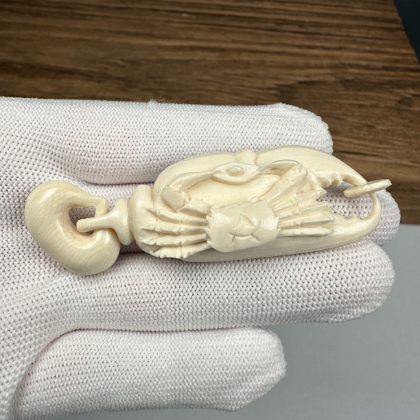 H96-19天然猛犸牙 雕刻件23*54mm 支持复检假一罚四