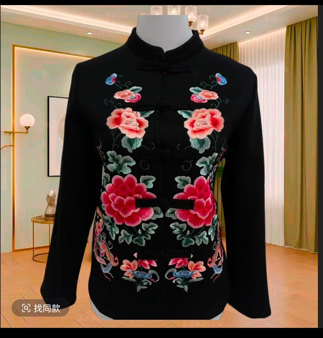 加绒中国风刺绣春款外套