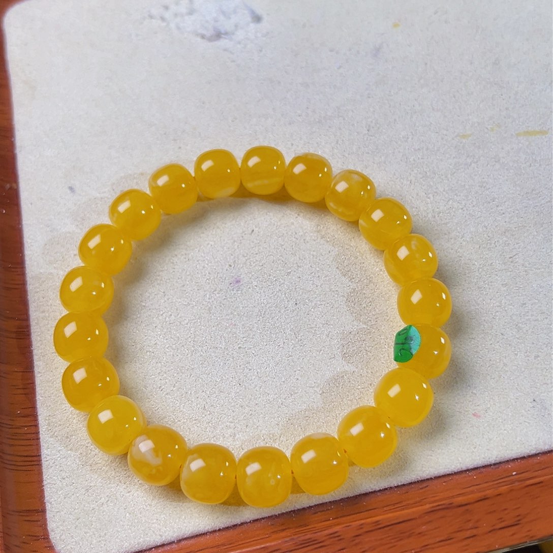 琥珀裸石未镶嵌11 m焦皮老型手串