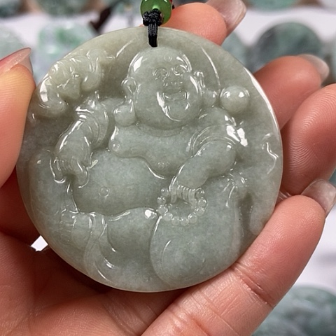 翡翠颈饰未镶嵌逍遥佛福利