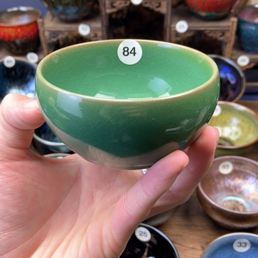 茶盏冰裂绿主人杯