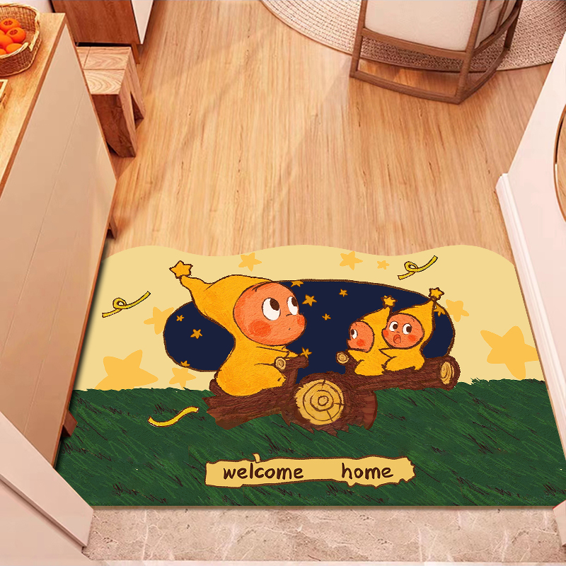 【萌娃星球】星星人入户门硅藻泥浴室吸水地垫卧室门口防尘脚垫速干