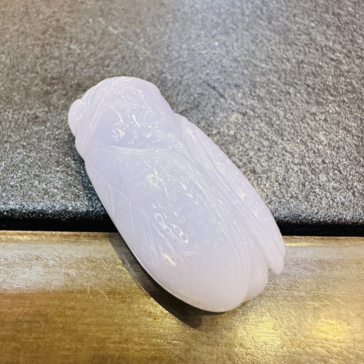 手工精雕紫色金蝉玉佩男女佩戴国风气质玉坠