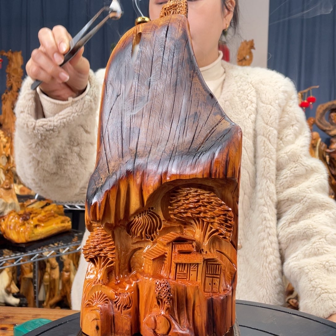 柏木（崖柏）山水倒流香送两盒香