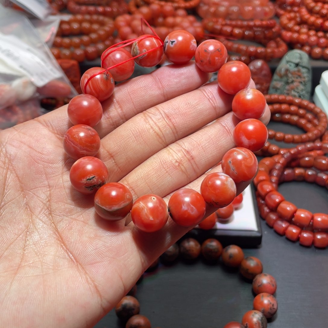 南红玛瑙手链未镶嵌
