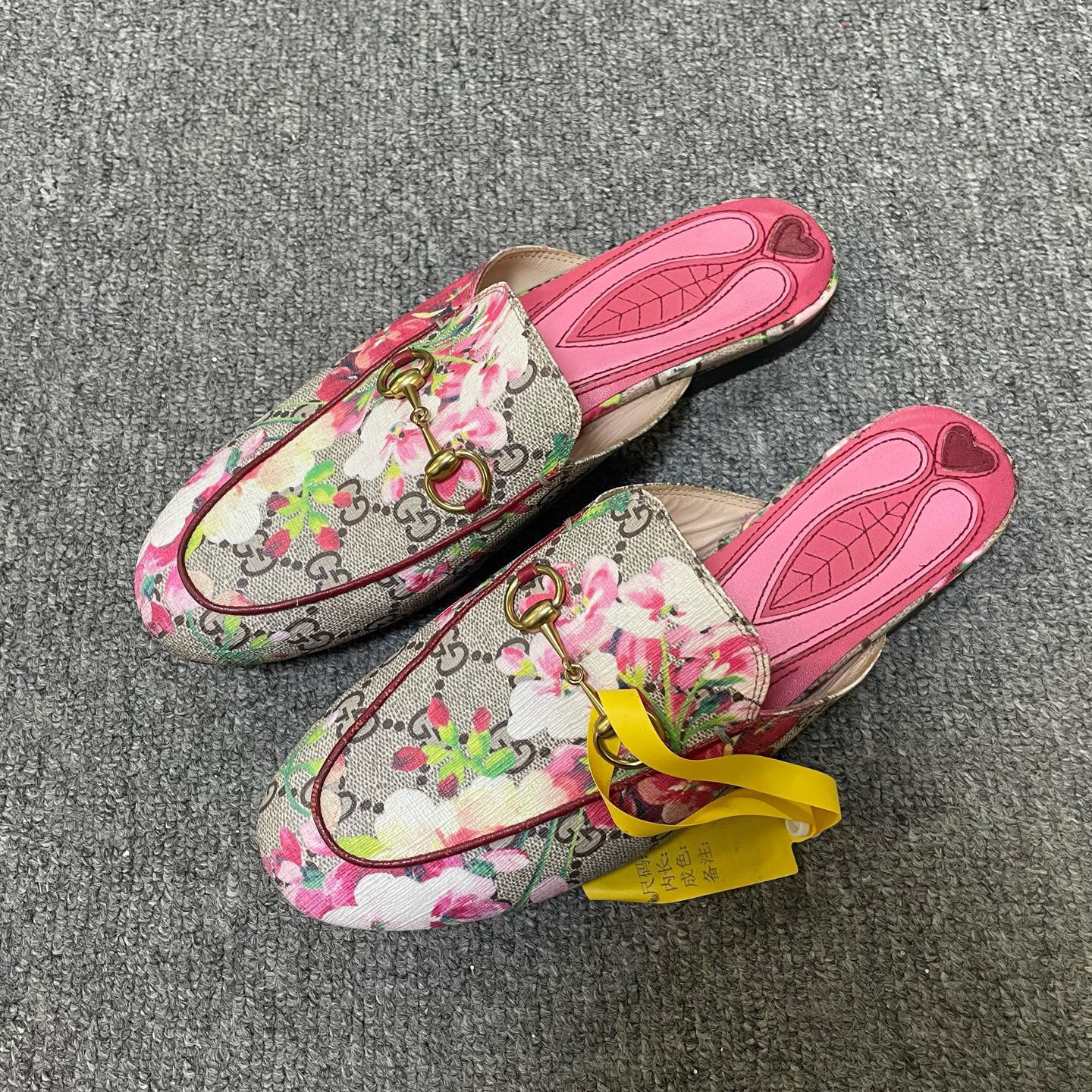 95新 GUCCI/古驰 Princetown 圆头一脚蹬休闲单鞋 38.5码/12807