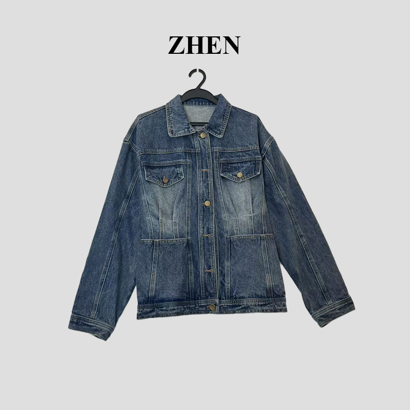 【ZHEN】25K01658 2025新款牛仔上衣秋冬时尚休闲百搭长袖外套女款