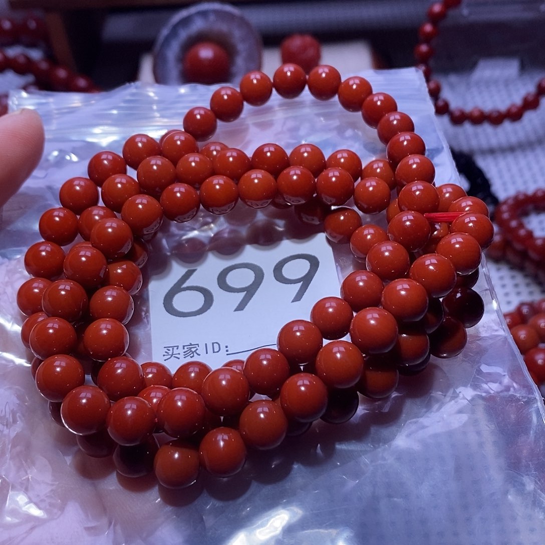 错***人南红玛瑙未镶嵌手串卡8