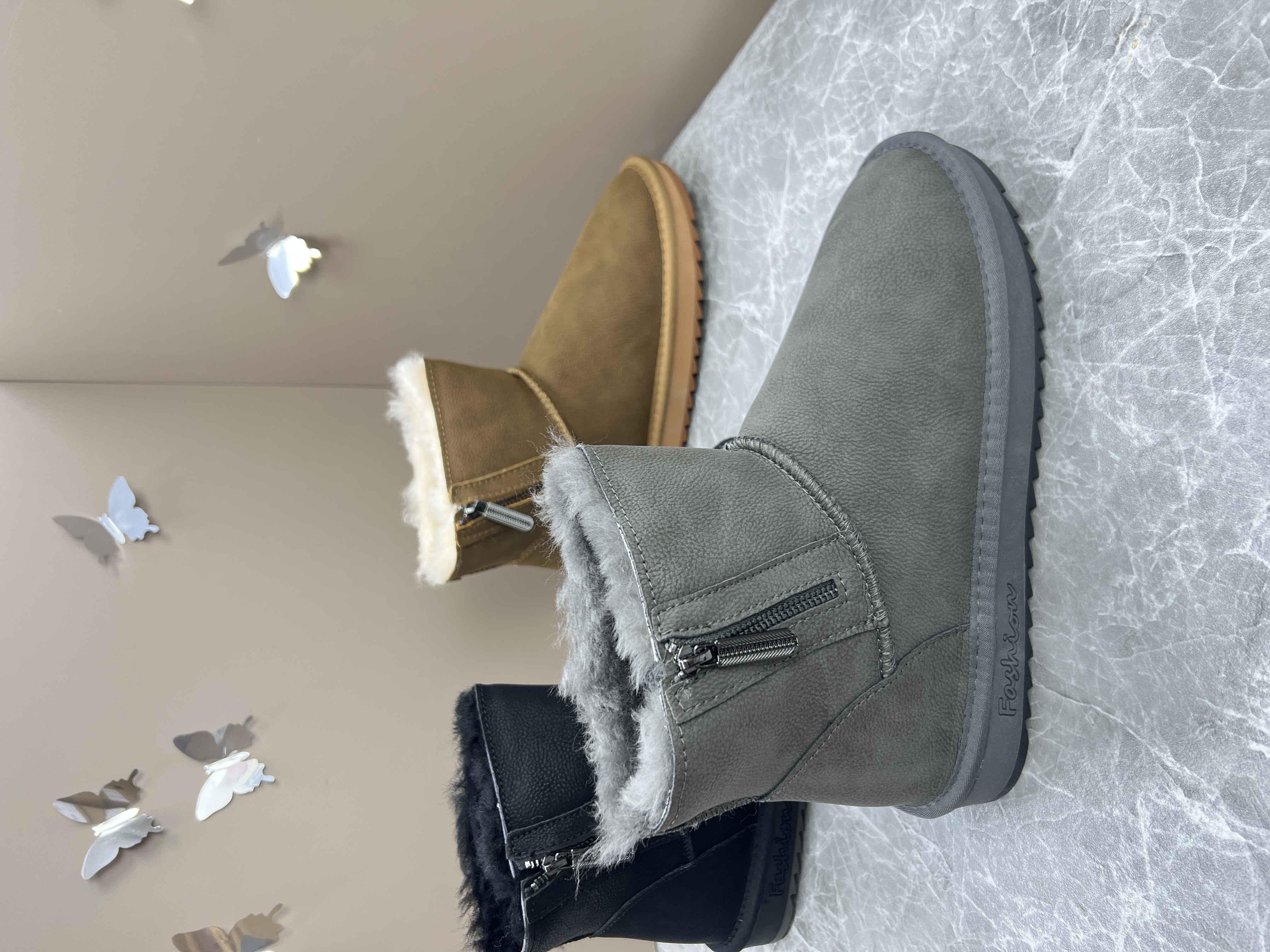 【2169-1】男时尚休闲百搭加绒防滑加厚保暖男士冬季舒适雪地棉