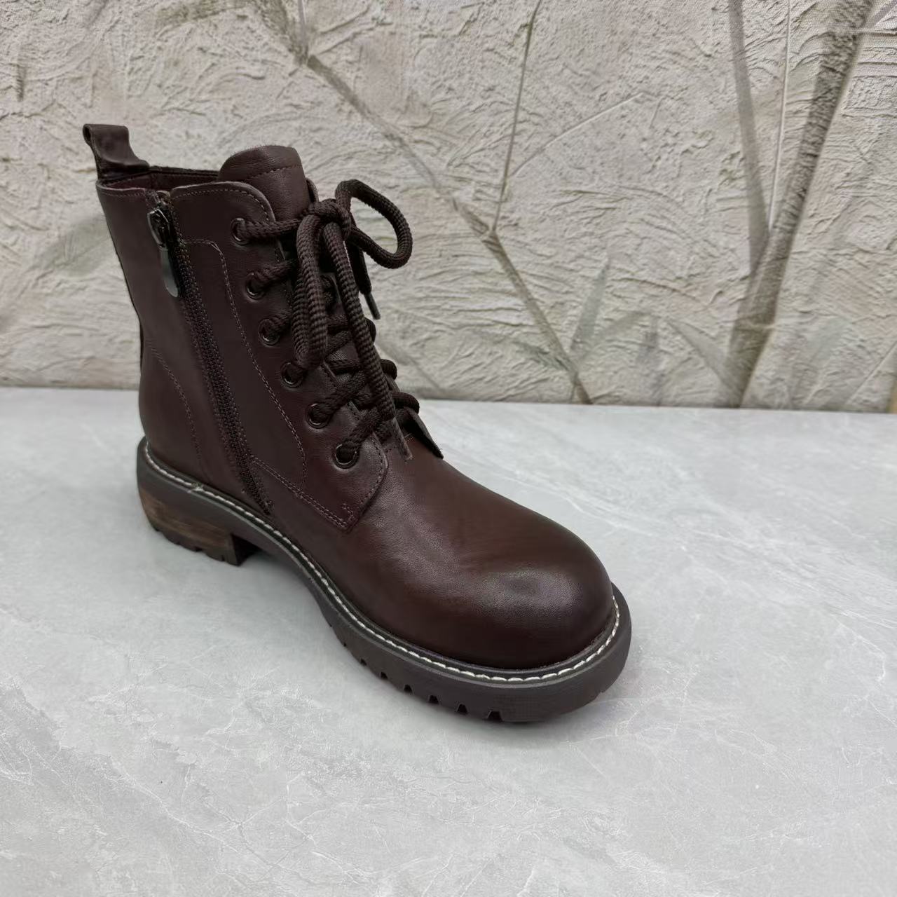 短靴女女靴子（牛皮）57-8267 绒 