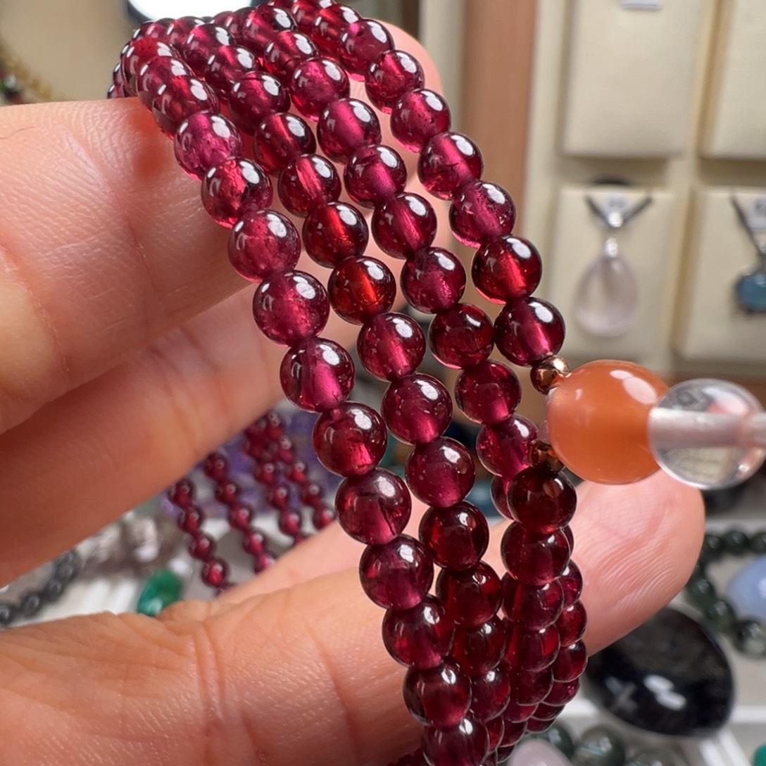 未镶嵌石榴石手链天然紫牙乌石榴石