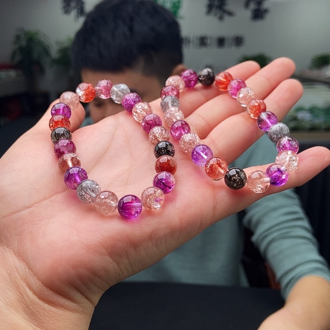 水晶颈饰未镶嵌手串 颜色多样性发拍一发一