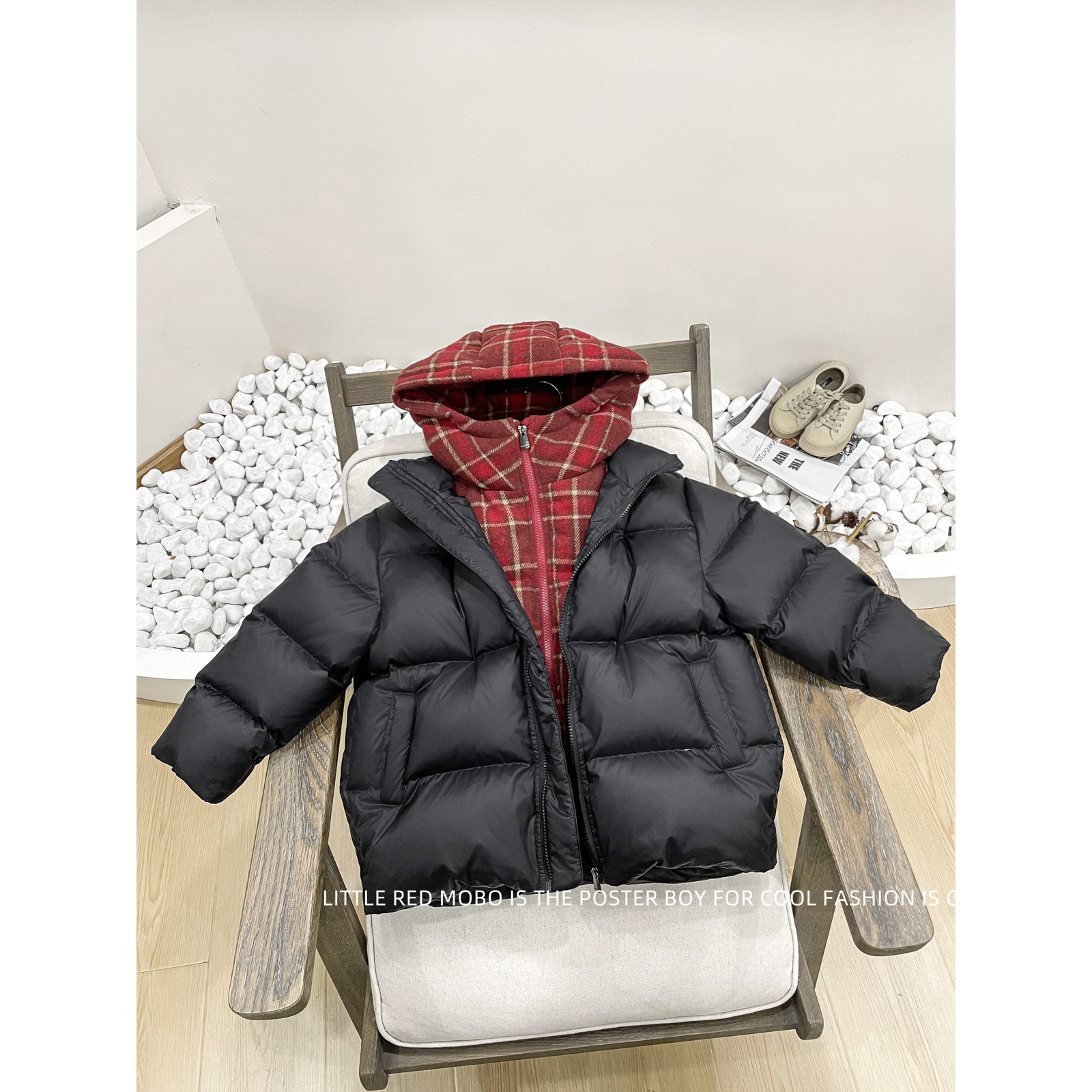 【现现】童装儿童90白鸭羽绒服2024冬季新款男童外套MMY841199-1