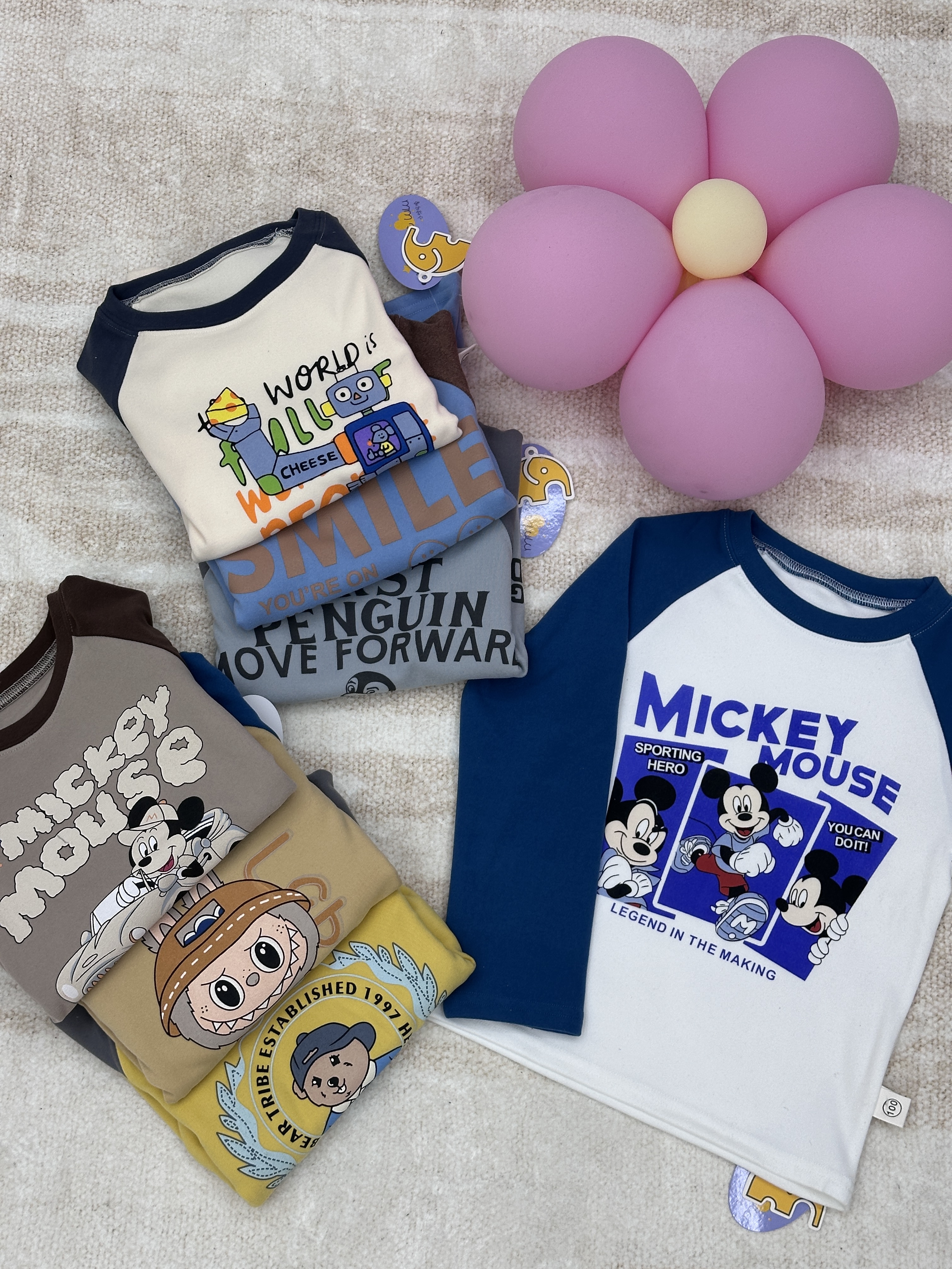 儿童秋冬柔软双面德绒打底衫男女童拼接印花长袖上衣加厚保暖衫