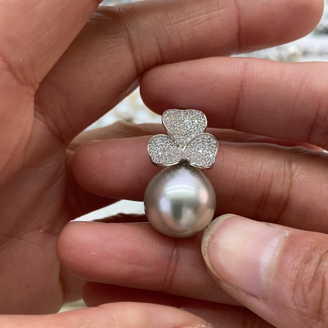 海水珍珠吊坠(不含链)银S925镶嵌